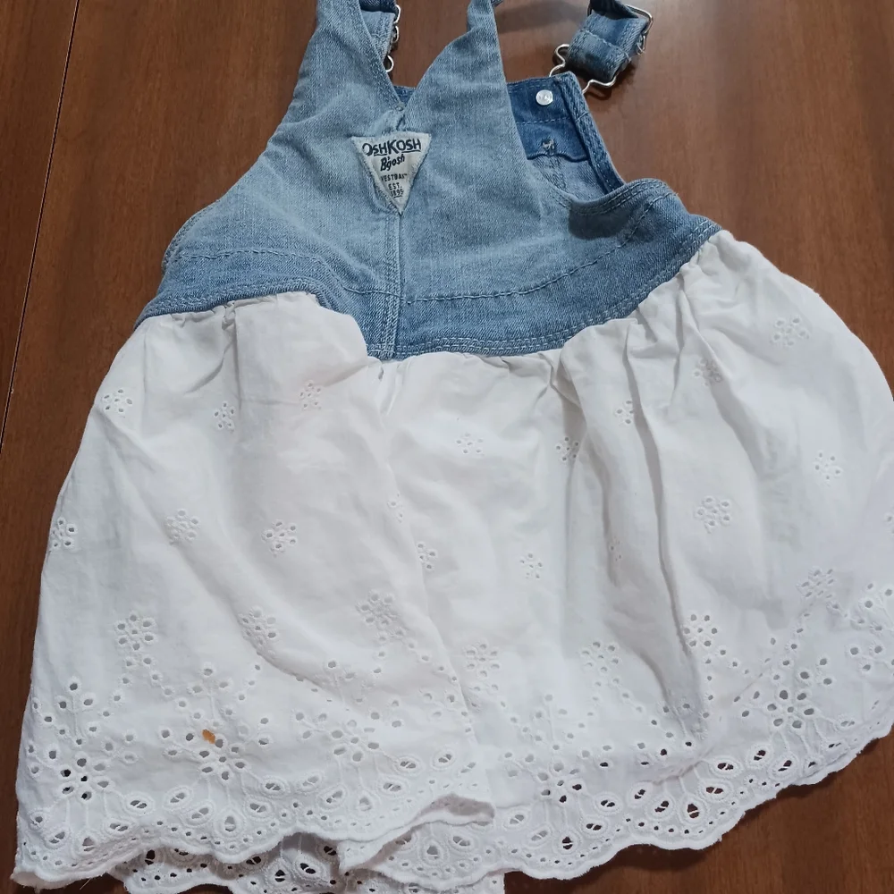 Vtg Osh Kosh Toddler Dress Lace 2T